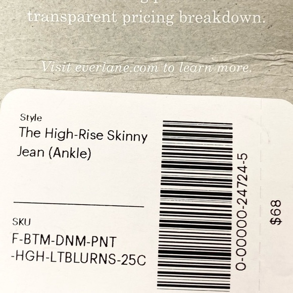 Everlane High Rise Skinny Ankle Jeans In Light Blue Wash 25 NWT - Picture 4 of 8